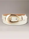 Calvin Klein Women's Organic Shape Center Bar Belt In White