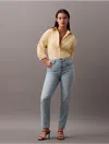 Calvin Klein Women's Original Curvy Straight Fit Jeans In Marbled Beacon