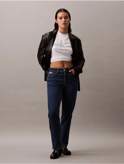 Calvin Klein Women's Original Curvy Straight Fit Jeans In Pacifico