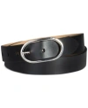 Calvin Klein Women's Oval Center Bar Buckle Dress Belt In Black
