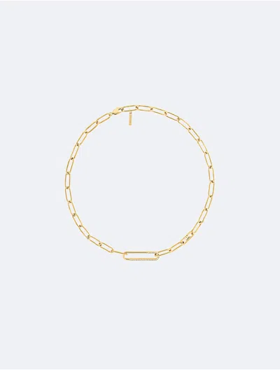 CALVIN KLEIN WOMEN'S OVAL LINK NECKLACE