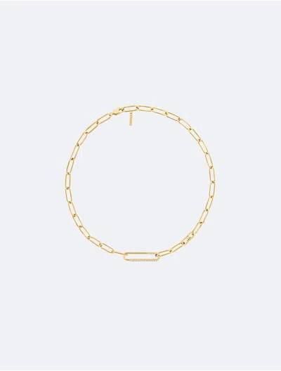 CALVIN KLEIN WOMEN'S OVAL LINK NECKLACE