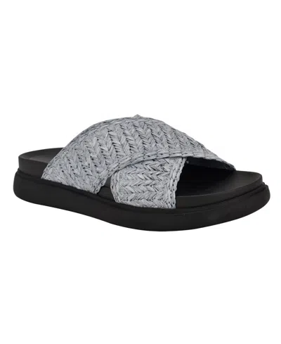 CALVIN KLEIN WOMEN'S PACEN WOVEN CRISSCROSS FLAT SANDALS