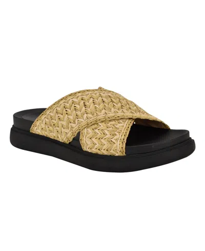 CALVIN KLEIN WOMEN'S PACEN WOVEN CRISSCROSS FLAT SANDALS