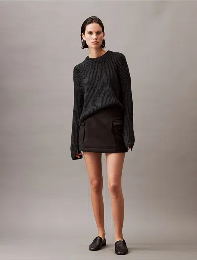Calvin Klein Women's Padded Mini Cargo Skirt In Black
