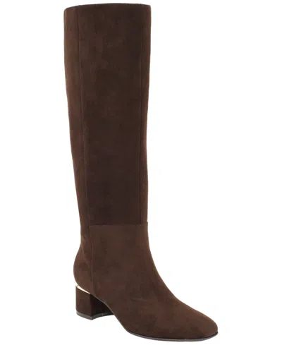 Calvin Klein Women's Paeton Tall Block Heel Boots In Brown