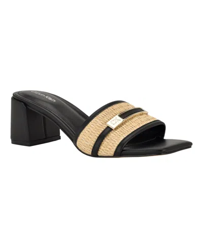 Calvin Klein Women's Paloma Slip-on Block Heel Sandals In Brown