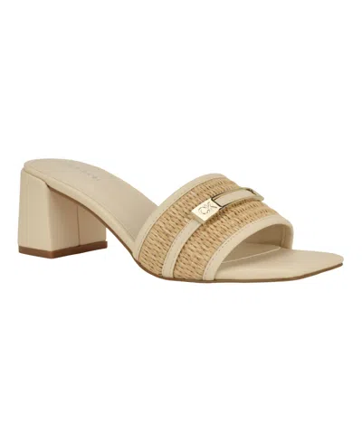 Calvin Klein Women's Paloma Slip-on Block Heel Sandals In Blue