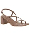 Calvin Klein Women's Pandy Strappy Block Heel Sandals In Brown