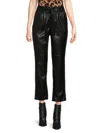 CALVIN KLEIN WOMEN'S PAPERBAG FAUX LEATHER ANKLE PANTS