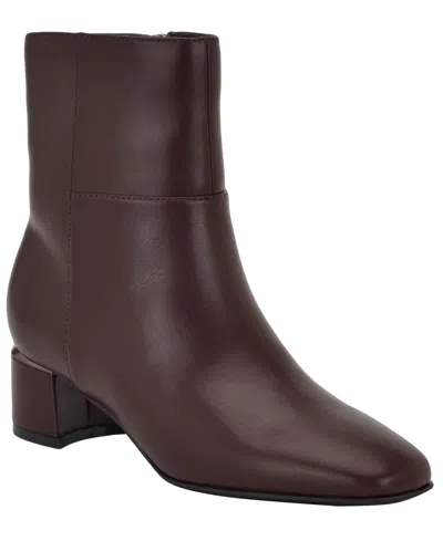 Calvin Klein Women's Parry Block Heel Ankle Booties In Brown