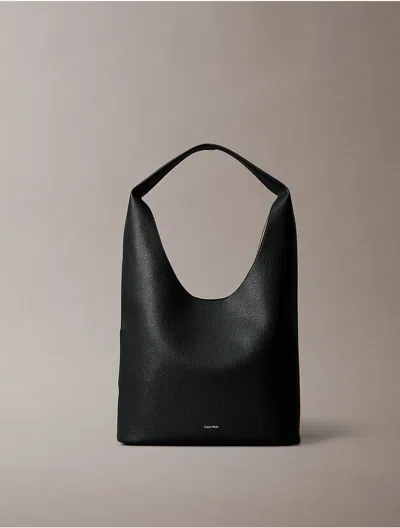 Calvin Klein Women's Pebble Grain Large Slouchy Bag In Black