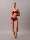 Calvin Klein Women's Perfectly Fit Lace Hipster In Purple