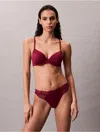 Calvin Klein Women's Perfectly Fit Lace Thong In Red