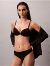 Calvin Klein Women's Perfectly Fit Lace Push Up Plunge Bra In Black