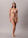 Calvin Klein Women's Perfectly Fit Lace Push Up Plunge Bra In Pink