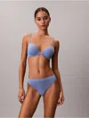 Calvin Klein Women's Perfectly Fit Push Up Plunge Bra In Blue