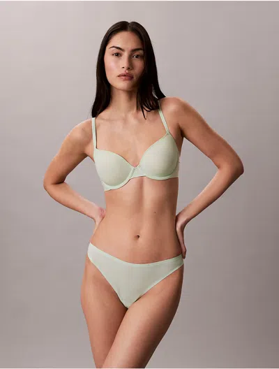 Calvin Klein Perfectly Fit Push Up Plunge Bra In Green