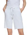 Calvin Klein Women's Performance Drawstring Shorts In Optic Heather