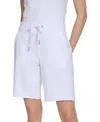Calvin Klein Women's Performance Drawstring Shorts In White