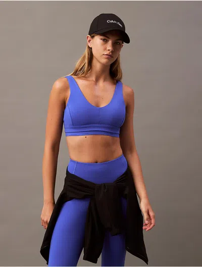 Calvin Klein Women's Performance Embrace Low Impact Sports Bra In Blue