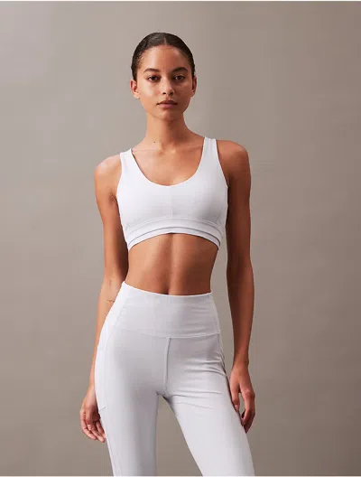 Calvin Klein Women's Performance Embrace Low Impact Sports Bra In White