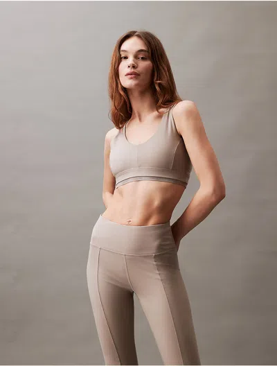 Calvin Klein Women's Performance Embrace Low Impact Sports Bra In Brown