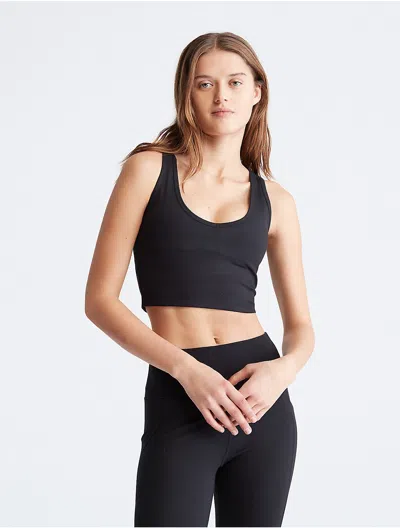 Calvin Klein Women's Performance Embrace Low Impact V-neck Strappy Sports Bra In Black