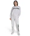 Calvin Klein Women's Performance Flocked Logo Jogger Sweatpants In Gray
