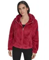 Calvin Klein Women's Performance Oversized Hooded Sherpa Jacket In Red