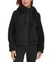 Calvin Klein Women's Performance Oversized Hooded Sherpa Jacket In Black
