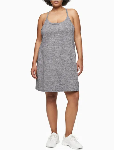 Calvin Klein Women's Performance Plus Strappy Tank Dress In Black Heather