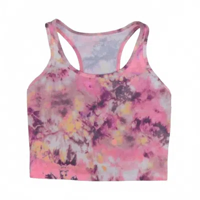 Calvin Klein Women's Performance Printed Racerback Cropped Tank Top In Barbados Stardust In Multi