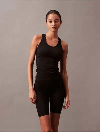Calvin Klein Women's Performance Seamless Low Impact Racerback Tank Top In Black