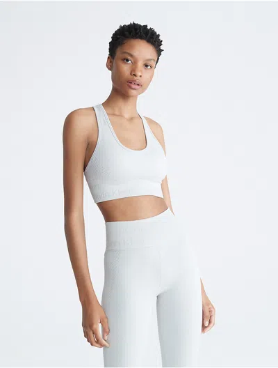 Calvin Klein Women's Performance Seamless Medium Impact Sports Bra In White