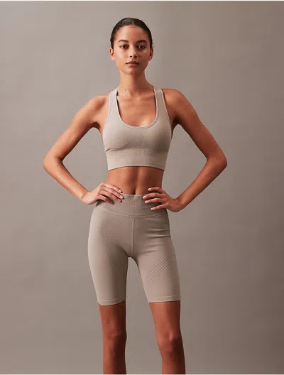 Calvin Klein Women's Performance Seamless Medium Impact Sports Bra In Neutral