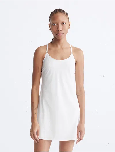 Calvin Klein Women's Performance Unitard Halter Dress In White