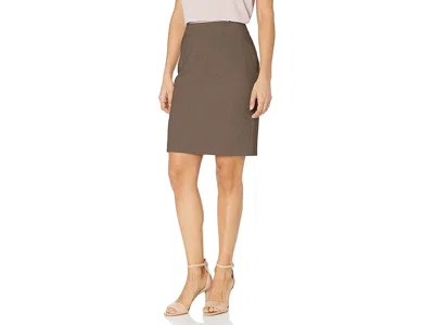 Calvin Klein Women's Petite Lux Straight Skirt Women's Suits Sets Heather Taupe: 8 In Multi