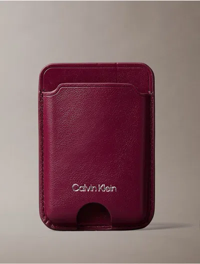 Calvin Klein Women's Phone Card Wallet In Burgundy
