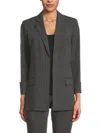 Calvin Klein Women's Pinstripe Open-front Blazer In Gray
