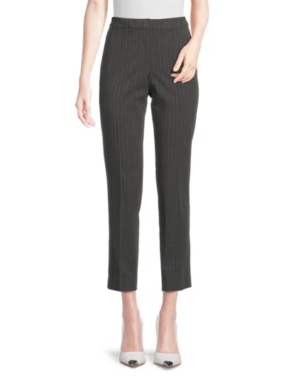 Calvin Klein Women's Pinstripe Slim Pants In Gray