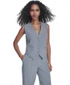 Calvin Klein Women's Pinstripe Vest Top In Gray