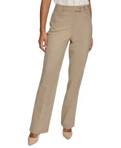Calvin Klein Women's Pinstriped Modern Fit Pants In Nomad Multi