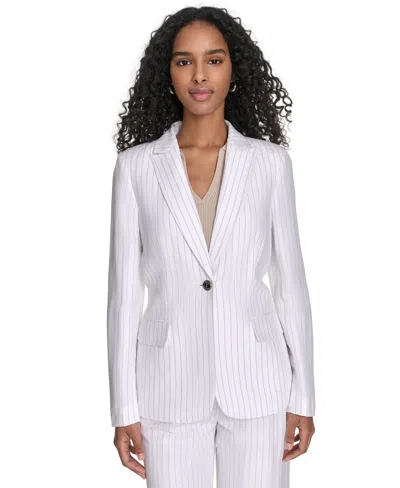 Calvin Klein Women's Pinstriped One-button Blazer
