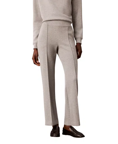 Calvin Klein Women's Pintuck Wide-leg Pull-on Trousers In Metallic