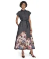 Calvin Klein Plus Size Printed Short Sleeve Shirtdress In Multi