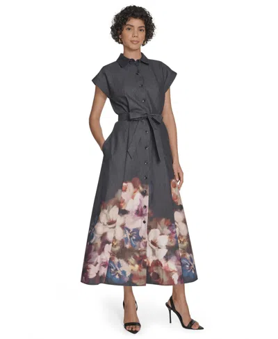 Calvin Klein Women's Placement Print Midi Dress In Multi