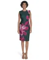 Calvin Klein Women's Placement Print Sheath Dress In Green