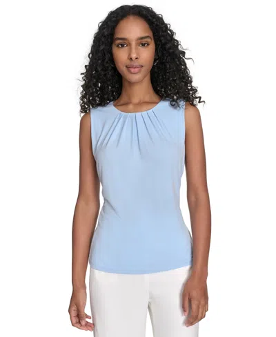 Calvin Klein Women's Pleated-neck Sleeveless Top