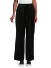 Calvin Klein Wide Leg Linen Blend Trousers In Black